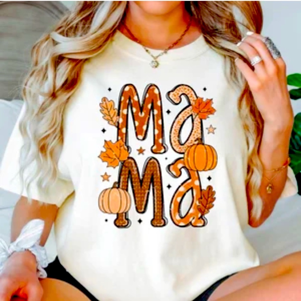 Fall-Thanksgiving Mama T-Shirt - Picture 6 of 6